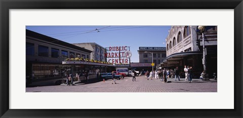 Framed Group of people in a market, Pike Place Market, Seattle, Washington State, USA Print