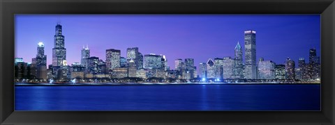 Framed Bright Blue View of Chicago from the Water Print