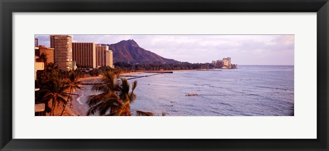 Framed Waikiki Beach, Oahu, Hawaii Print