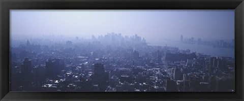 Framed Smog Over New York, NYC, New York City, New York State, USA Print