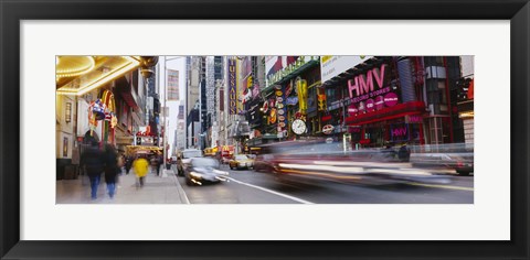 Framed Traffic on the street, 42nd Street, Manhattan, New York City, New York State, USA Print