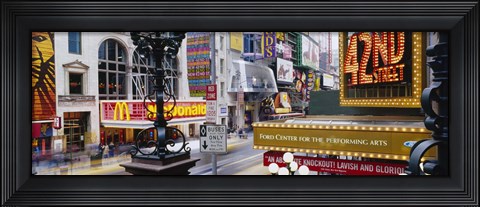 Framed Road running through a market, 42nd Street, Manhattan, New York City, New York State, USA Print