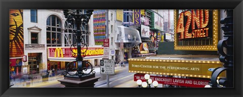 Framed Road running through a market, 42nd Street, Manhattan, New York City, New York State, USA Print