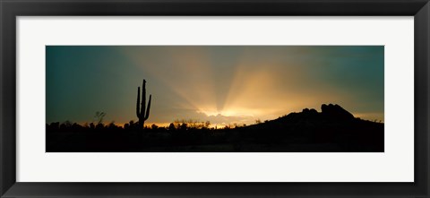 Framed Desert Sun Beams, Near Phoenix, Arizona, USA Print