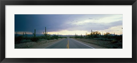 Framed Desert Road near Tucson Arizona USA Print