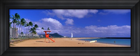 Framed Ala Moana Beach Honolulu HI Print