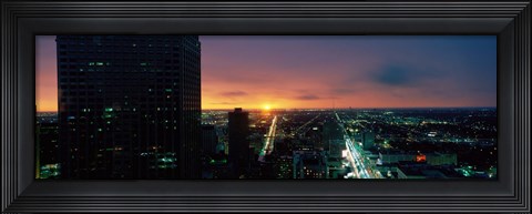 Framed Night view of Houston, Texas Print