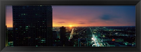 Framed Night view of Houston, Texas Print