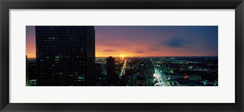 Framed Night view of Houston, Texas Print