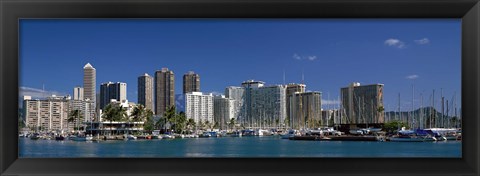 Framed Honolulu, Hawaii Skyline Print