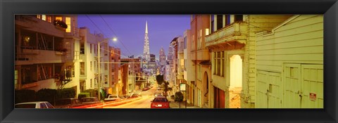 Framed Evening In San Francisco, San Francisco, California, USA Print