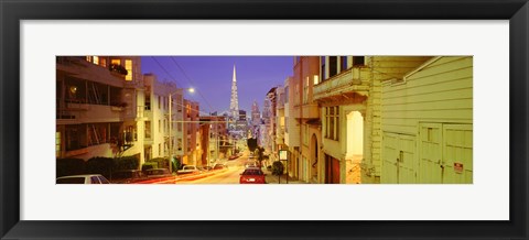 Framed Evening In San Francisco, San Francisco, California, USA Print