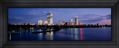 Framed Buildings On The Waterfront At Dusk, Boston, Massachusetts, USA Print