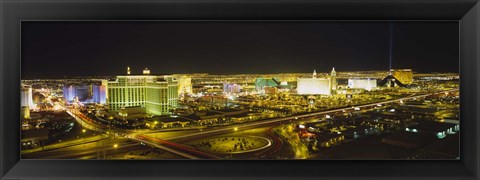 Framed Night view of Las Vegas, Nevada Print