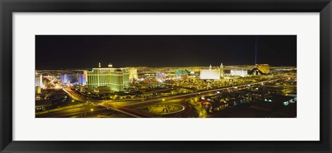 Framed Night view of Las Vegas, Nevada Print