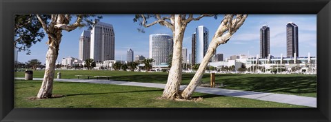 Framed Embarcadero Marina Park, San Diego, California, USA Print