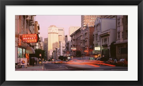 Framed USA, California, San Francisco, Evening Traffic Print