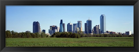 Framed Dallas on a clear day,TX Print