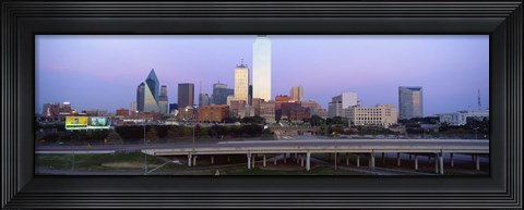 Framed Dallas on a cloudy day, TX Print