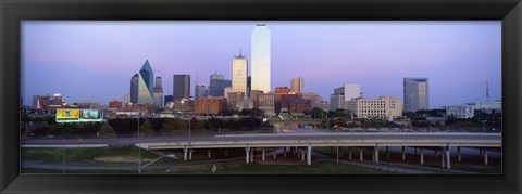 Framed Dallas on a cloudy day, TX Print