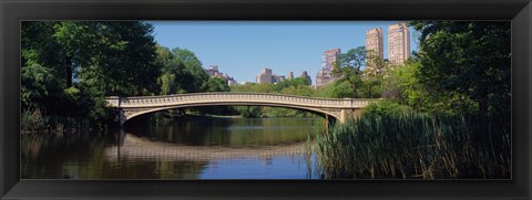 Framed Bridge across a lake, Central Park, New York City, New York State, USA Print