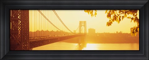 Framed Bridge across the river, George Washington Bridge, New York City Print