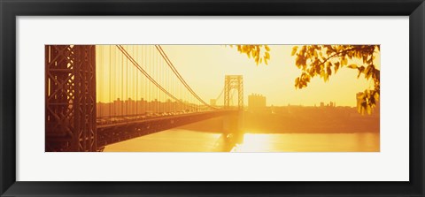 Framed Bridge across the river, George Washington Bridge, New York City Print