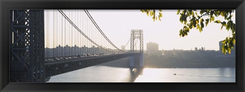 Framed George Washington Bridge in black and white, New York City Print