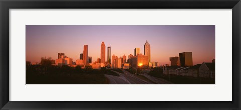 Framed Sun reflecting off skyscrapers in Atlanta, Georgia, USA Print