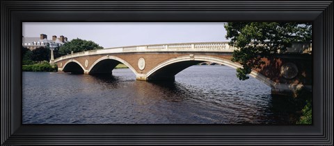 Framed Arch bridge across a river, Anderson Memorial Bridge, Charles River, Boston, Massachusetts, USA Print