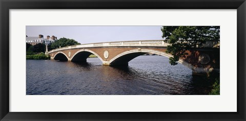 Framed Arch bridge across a river, Anderson Memorial Bridge, Charles River, Boston, Massachusetts, USA Print