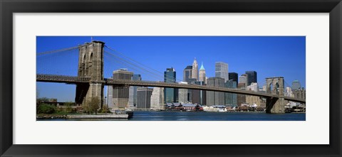 Framed USA, New York, Brooklyn Bridge Print