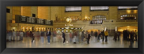 Framed Group of people walking in a station, Grand Central Station, Manhattan, New York City, New York State, USA Print