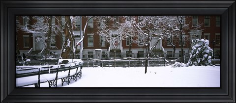 Framed Washington Square Park in the snow, Manhattan Print