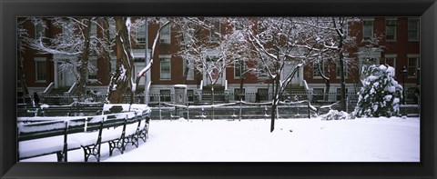 Framed Washington Square Park in the snow, Manhattan Print