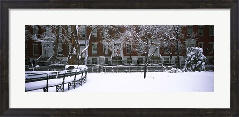 Framed Washington Square Park in the snow, Manhattan Print