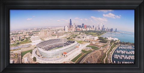Framed Aerial view of a stadium, Soldier Field, Chicago, Illinois Print