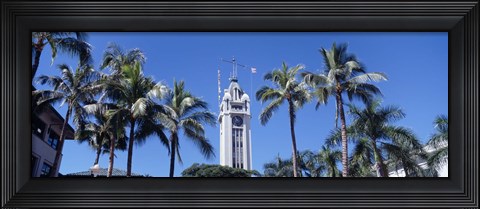 Framed Low angle view of a tower, Aloha Tower, Oahu, Honolulu, Hawaii, USA Print