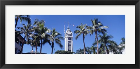 Framed Low angle view of a tower, Aloha Tower, Oahu, Honolulu, Hawaii, USA Print