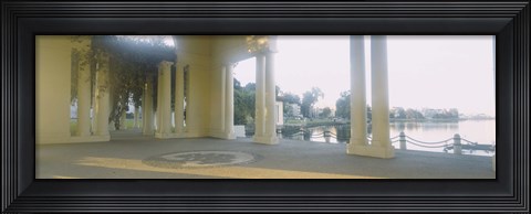 Framed Building on the waterfront, Lake Merritt, Oakland, California, USA Print