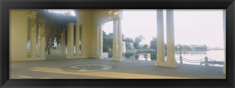 Framed Building on the waterfront, Lake Merritt, Oakland, California, USA Print