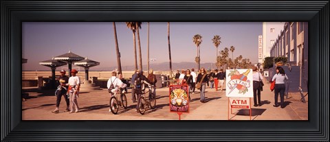 Framed People Walking On The Sidewalk, Venice, Los Angeles, California, USA Print