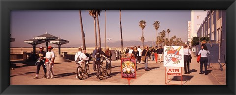 Framed People Walking On The Sidewalk, Venice, Los Angeles, California, USA Print