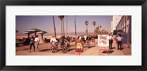 Framed People Walking On The Sidewalk, Venice, Los Angeles, California, USA Print