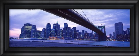 Framed Brooklyn Bridge and New York City Skyline Print