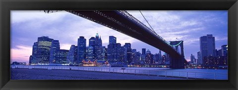 Framed Brooklyn Bridge and New York City Skyline Print