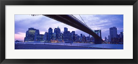 Framed Brooklyn Bridge and New York City Skyline Print