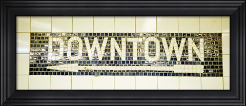 Framed USA, New York City, subway sign Print