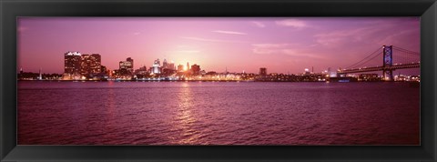 Framed USA, Pennsylvania, Philadelphia at Dusk Print