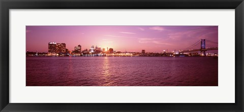 Framed USA, Pennsylvania, Philadelphia at Dusk Print